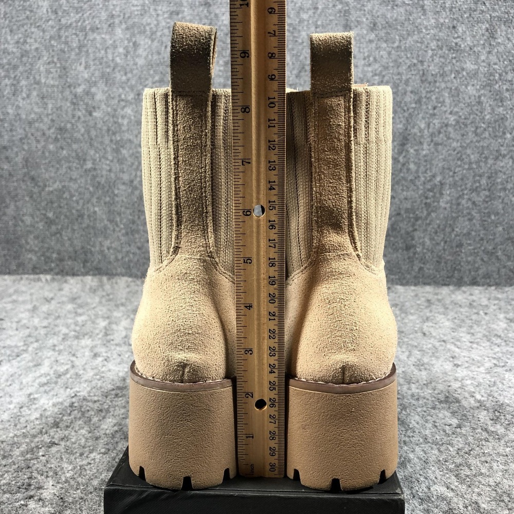 Blondo Waterproof Chelsea Booties Womens 8.5‎ M Beige Suede Lug Sole Ankle - Picture 7 of 16